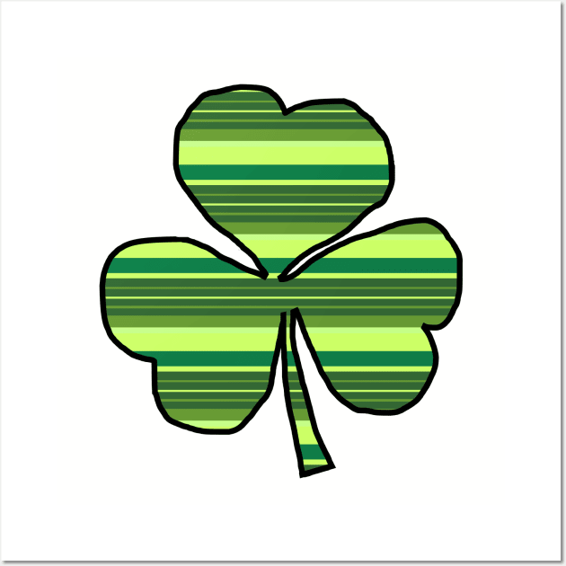 Irish Shamrock Green Stripes Wall Art by ellenhenryart